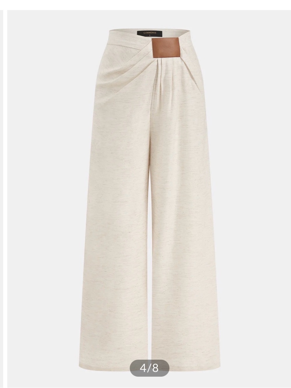 Commense Cream Halter Vest and Wide-Leg Jumpsuit Set with Leather Tab - Picture 4 of 6